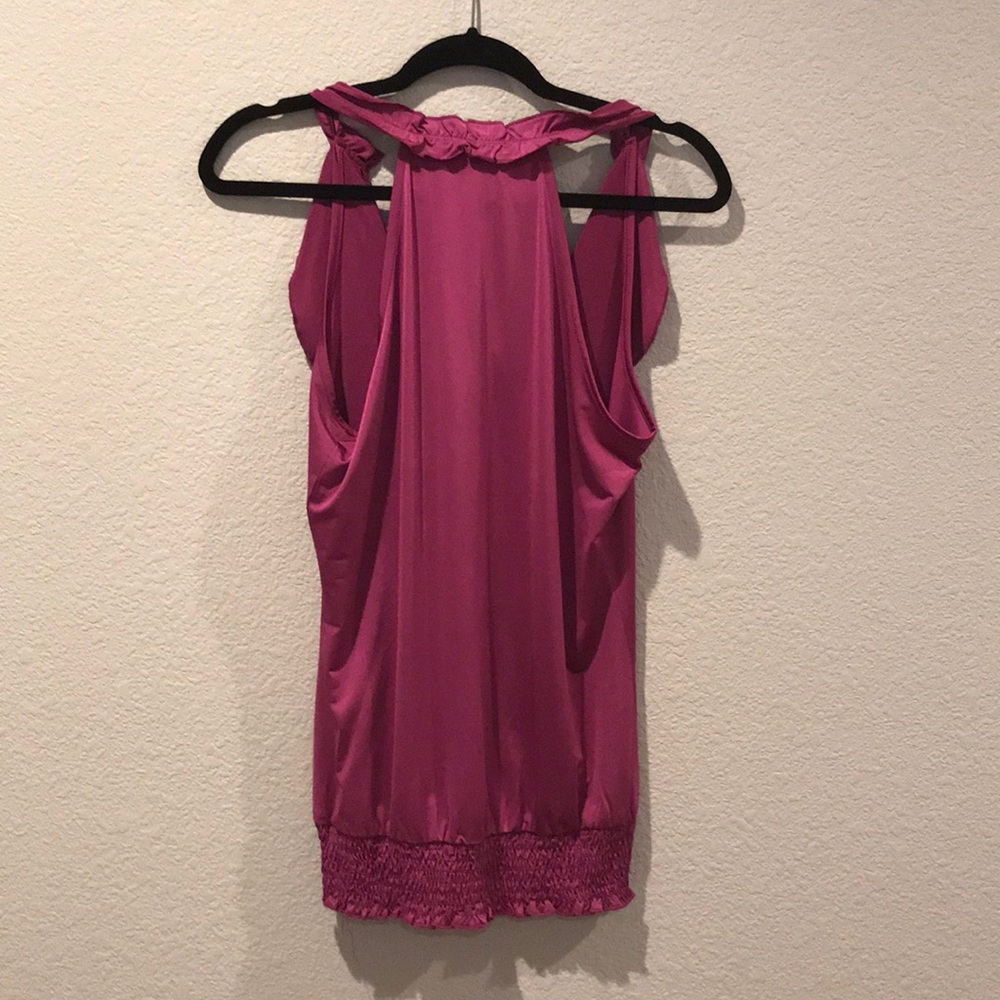 Fuschia blouse with ruffles - Picture 2 of 2